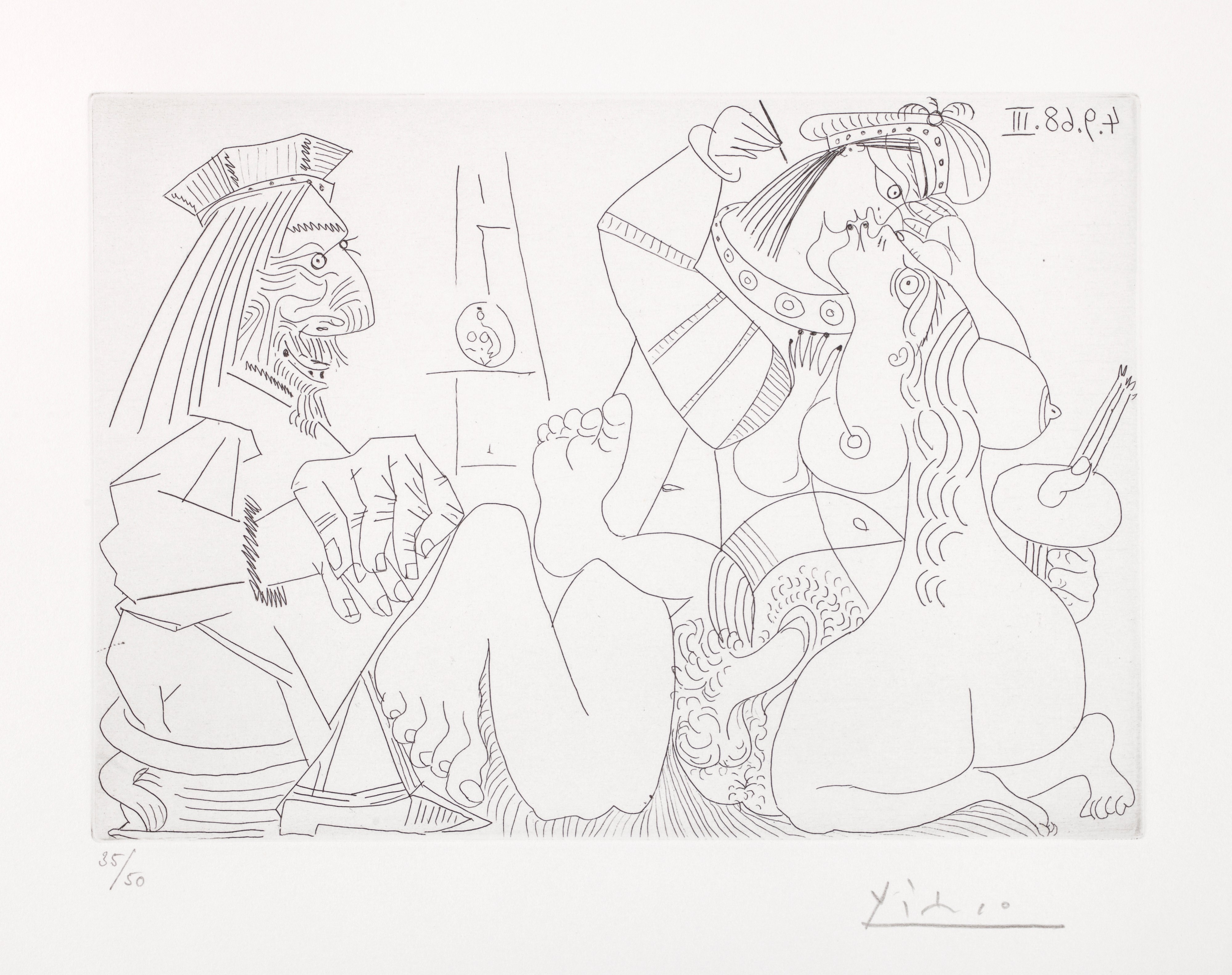 Raphaël et la Fornarina. XVII: sur son pot, un cardinal, chatouillé, rit (Series 347)